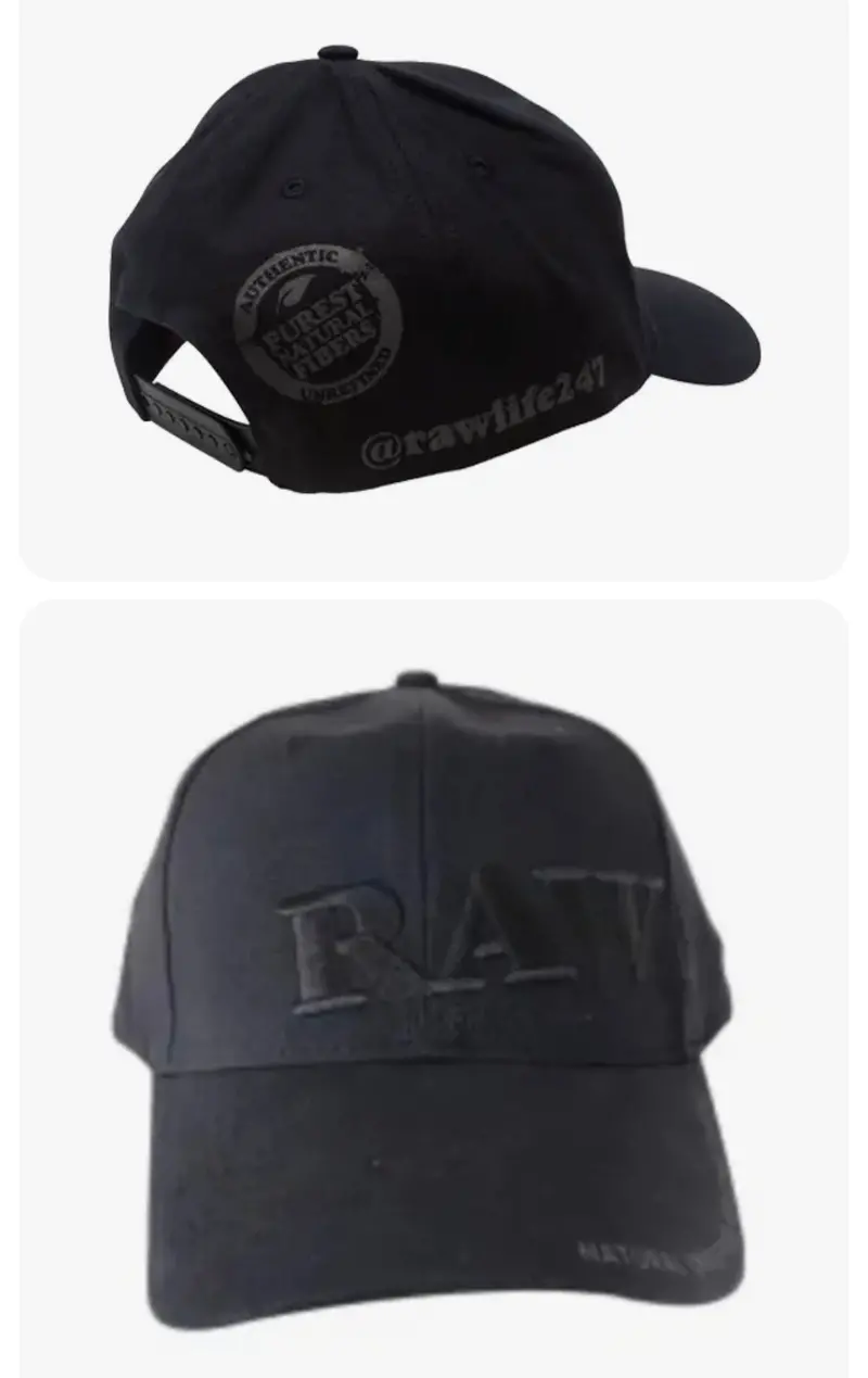 Raw Hats Black-on-Black Cap with Poker Design