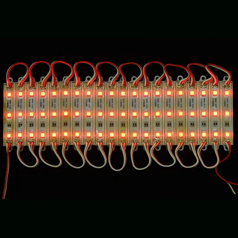 Red 5050 LED Module – 3-LED Pack, 20×3 Configuration, 12V DC