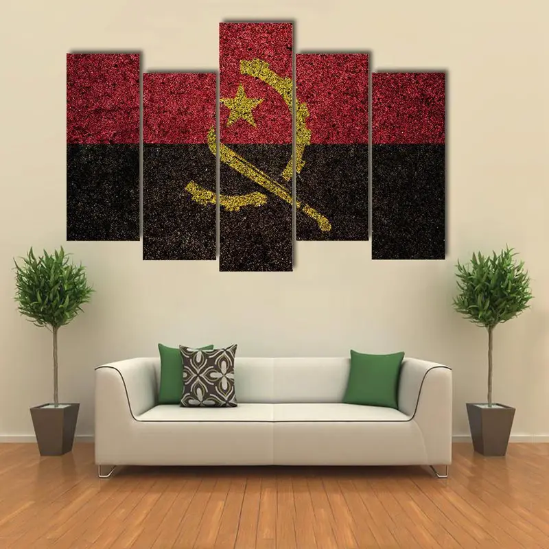 Retro Angola Flag Canvas Print