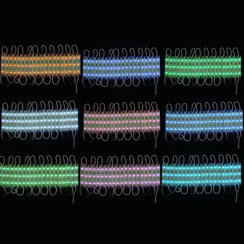 RGB Color-Changing 5050 LED Module – 3-LED Flash Unit, 20×3 Layout, 12V DC