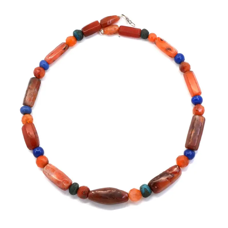 Roman Mixed Bead Necklace: Carnelian and Glass, Late Imperial Period (3rd–4th Century CE)