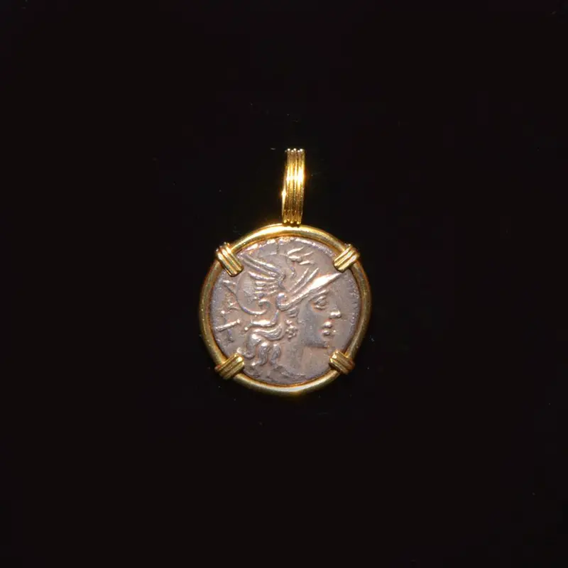 Roman Republican Silver Denarius (151 BCE) Adapted as a Pendant