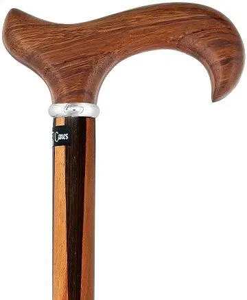 Rosewood Derby Cane with Wenge Inlay and Silver Collar – Imperfect Stock