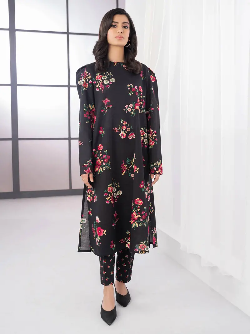 Rustic Khaddar Two-Piece Printed Ensemble