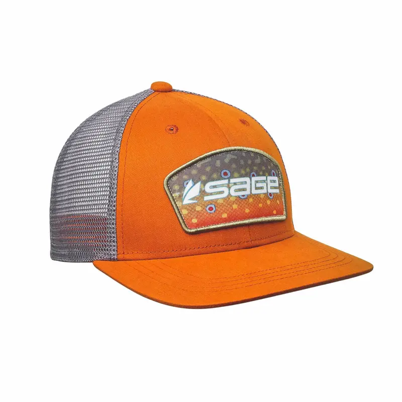 Sage Patch Trucker Cap – Brook Trout Embroidered Mesh Back Hat