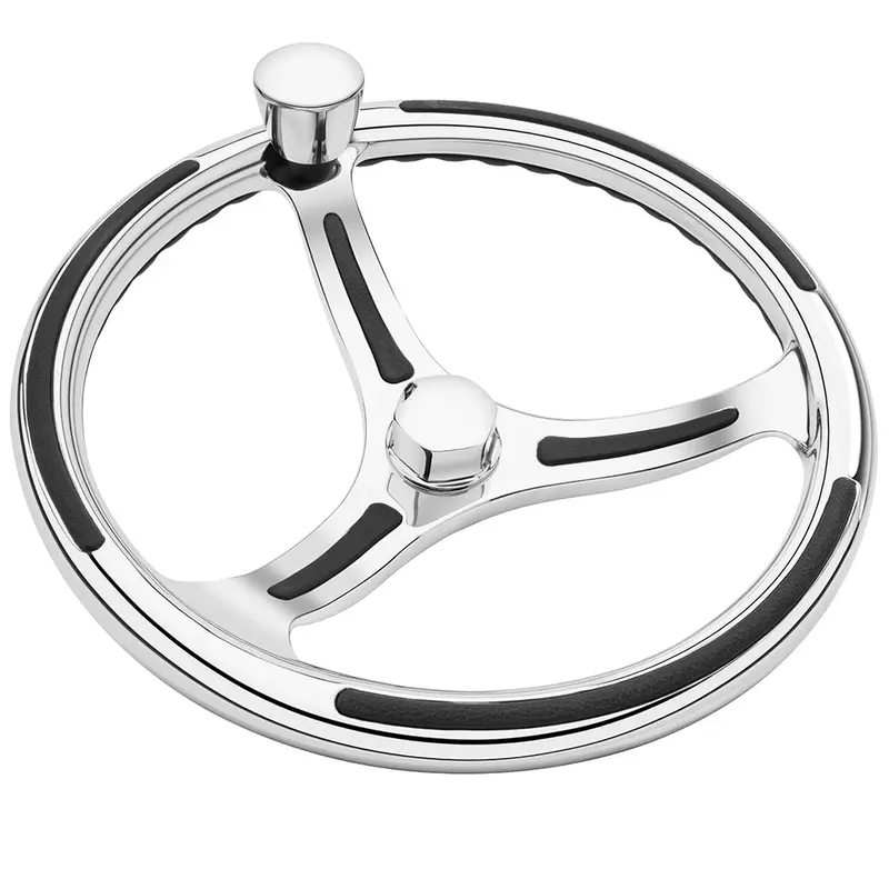 Schmitt Marine Primus Model 740 Steering Wheel — 13.5-Inch, Finger-Grip Knob, 3/4-Inch Tapered Shaft with Adapter Kit [7401321FGK-R]