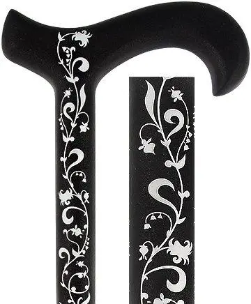 Scratch & Dent Lily of the Valley Carbon Fiber Walking Cane – Refined Floral Detailing – Model V1981
