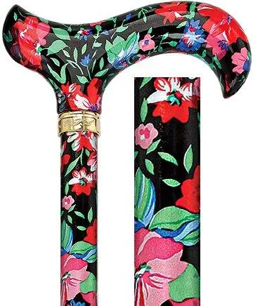 Scratch & Dent Moonlit Floral Designer Adjustable Derby Cane