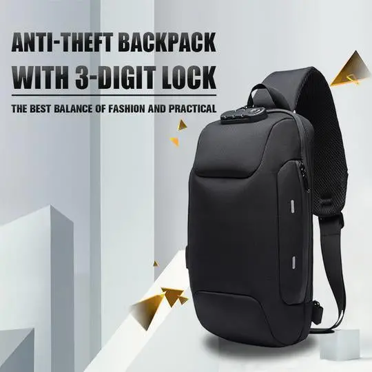 Secure Anti-Theft Backpack with Integrated 3-Digit Combination Lock