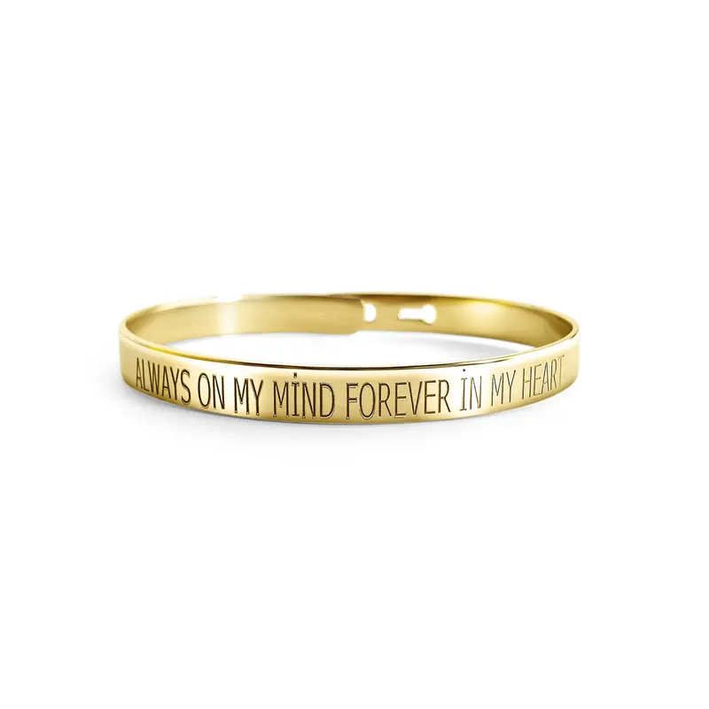 Sentimental ‘Always on My Mind, Forever in My Heart’ Engraved Bracelet