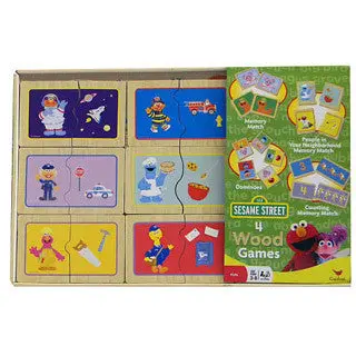 Sesame Street Wooden Learning Game Collection