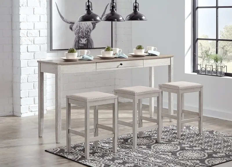Skempton Counter-Height Dining Table with 2 Matching Bar Stools (3-Piece Set)