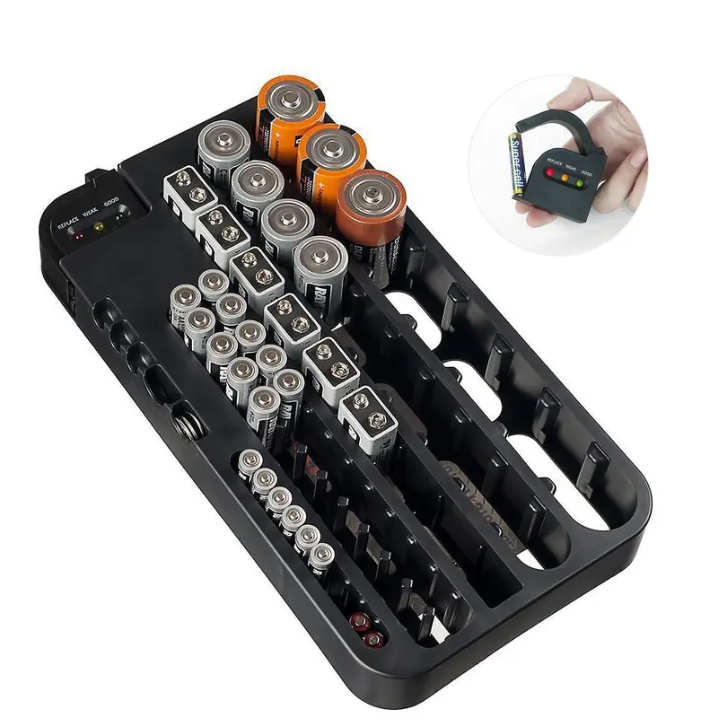 Smart Battery Storage Case with Built-in Tester