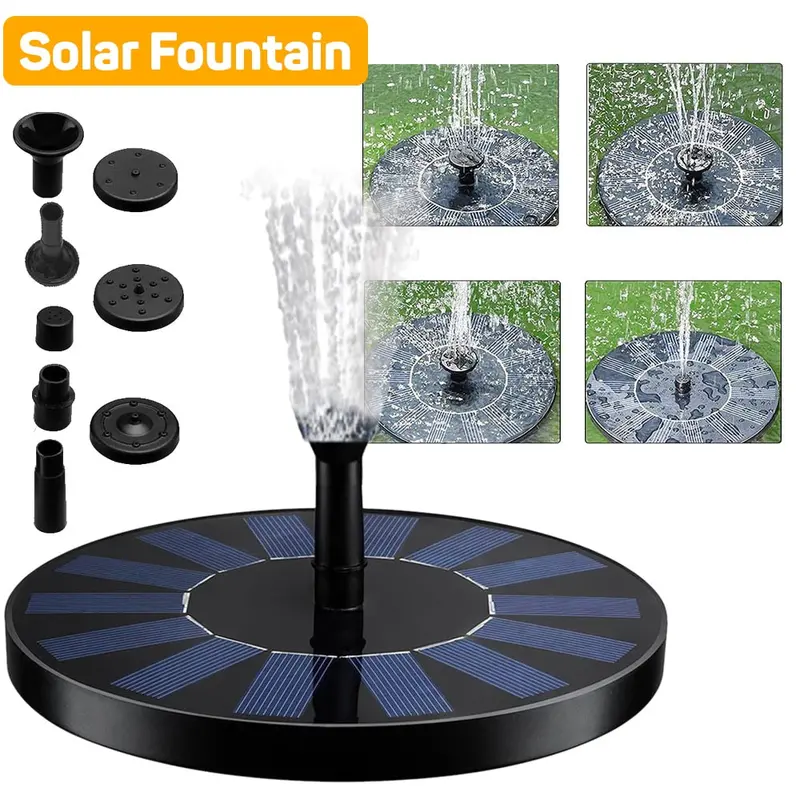 Solar-Powered Floating Fountain Pump – Rechargeable Water Feature for Ponds, Bird Baths, and Garden Decor