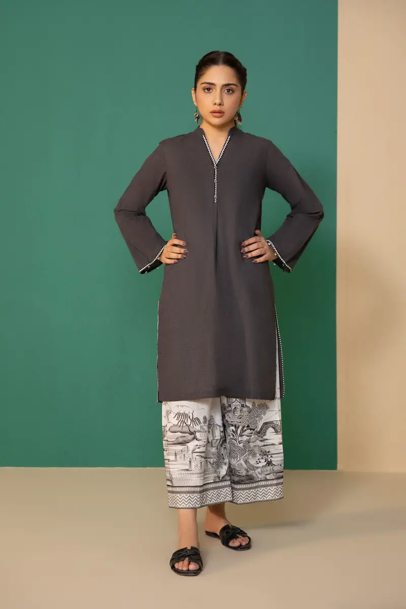 Solid Mélange Cotton Shirt – Minimalist Design