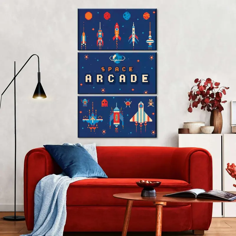 Space-Themed Arcade Wall Art