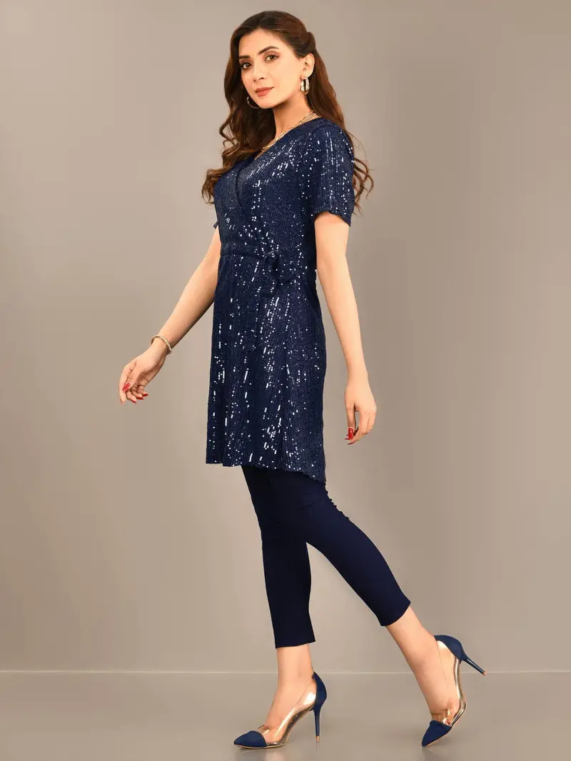 Sparkling Sequined Net Evening Dress