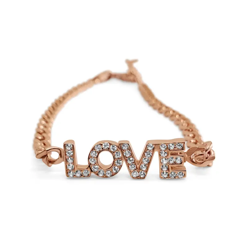 Sparkling Stone LOVE Bracelet Designed for Women and Teens