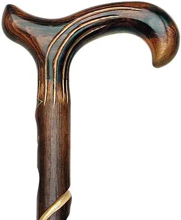 Spiral-Carved Chestnut Derby Walking Cane – Slightly Imperfect