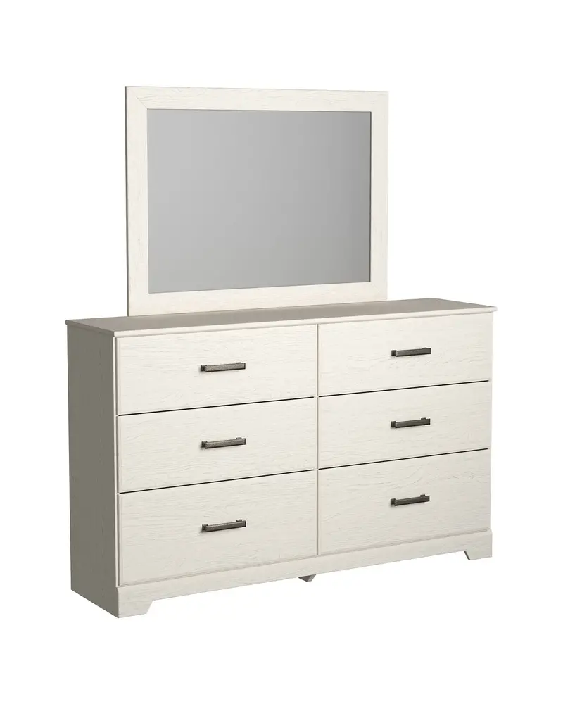 Stelsie 6-Drawer Dresser with Matching Wall Mirror