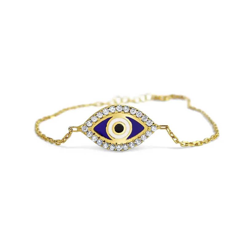 Sterling Silver Evil Eye Charm Bracelet for Protection & Style