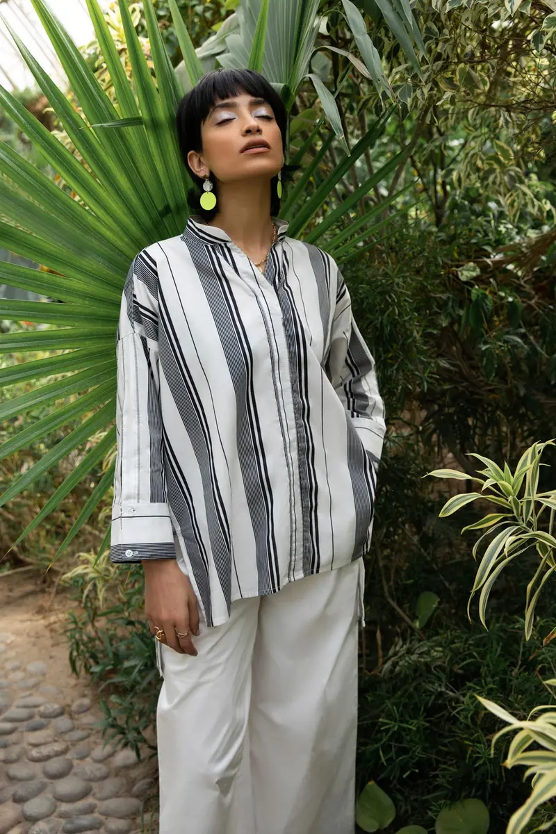 Striped Flowy Cotton Top