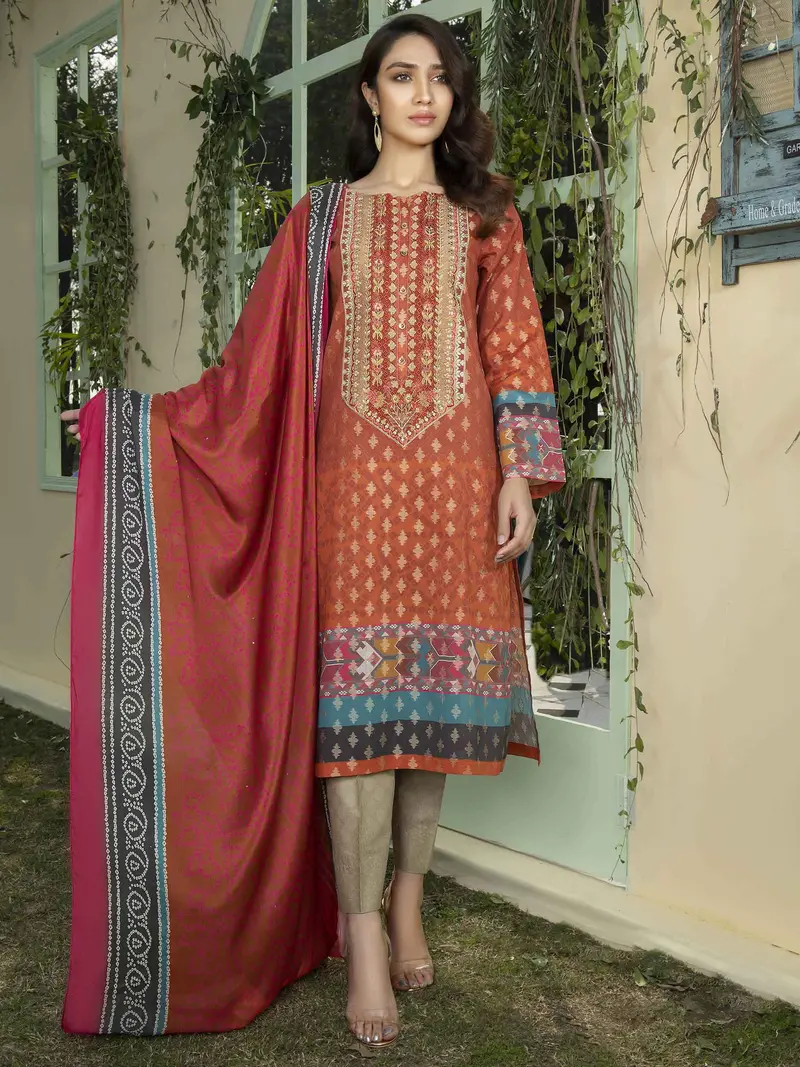Structured Jacquard Embroidered Two-Piece Suit