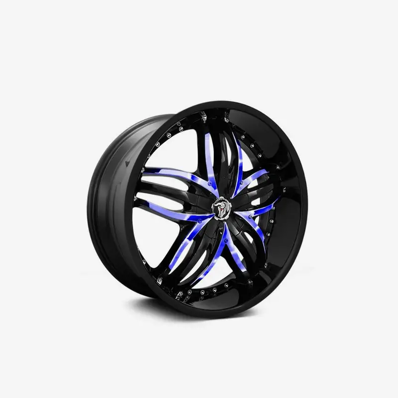 Stylish Blue Alloy Wheel with Contrasting Inserts