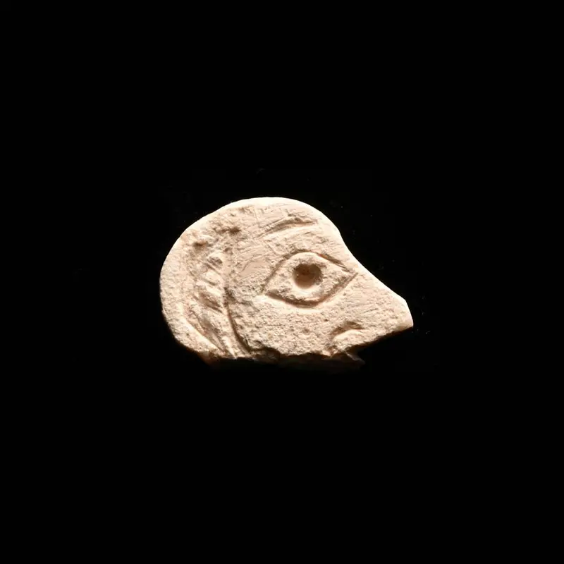 Sumerian Limestone Portrait Inlay Fragment, Early Bronze Age (3rd Millennium BCE)