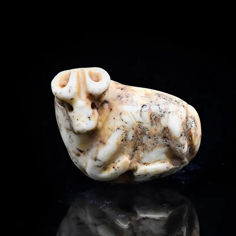 Sumerian Marble Bull Stamp Seal, Late Uruk or Jemdet Nasr Era (ca. 3100–2900 BCE)