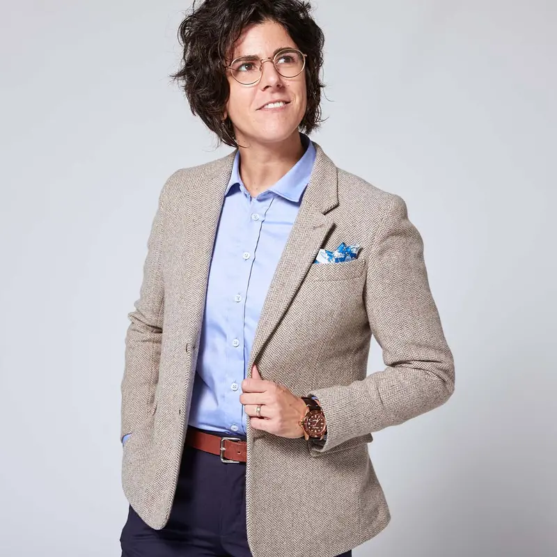 Taupe Textured Tweed Blazer