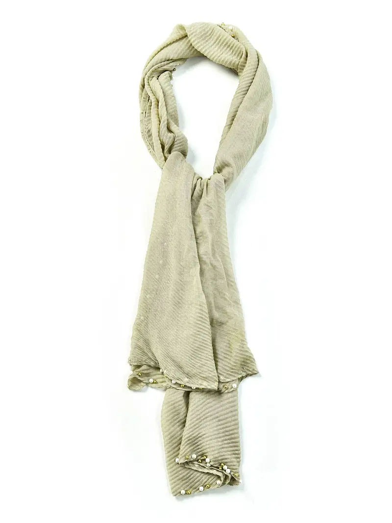Textured Viscose Scarf in Pearlized Crushed Finish