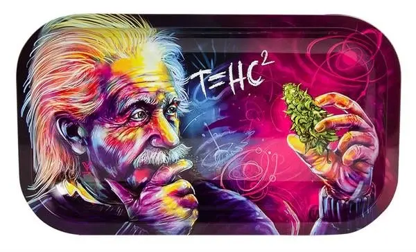 THC Einstein Rolling Tray – Large Size (T = HC²)