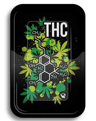 THC Molecule Metal Rolling Tray