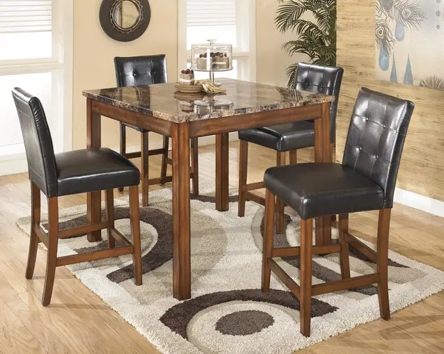 Theo Counter-Height Dining Set (Table + 4 Bar Stools)