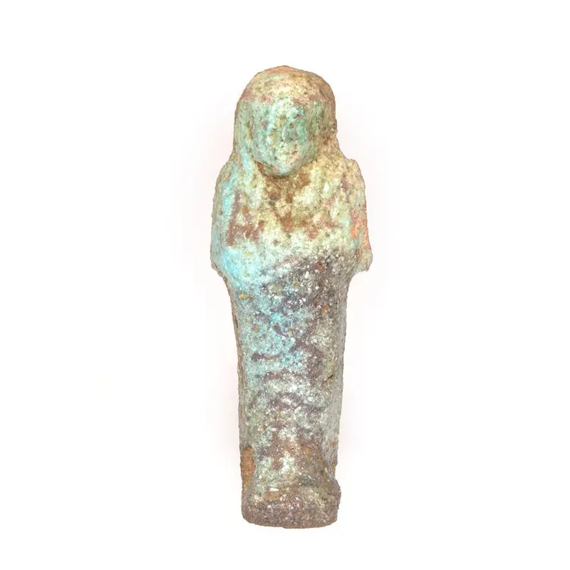 Third Intermediate Period Egyptian Faience Shabti in Egyptian Blue Glaze