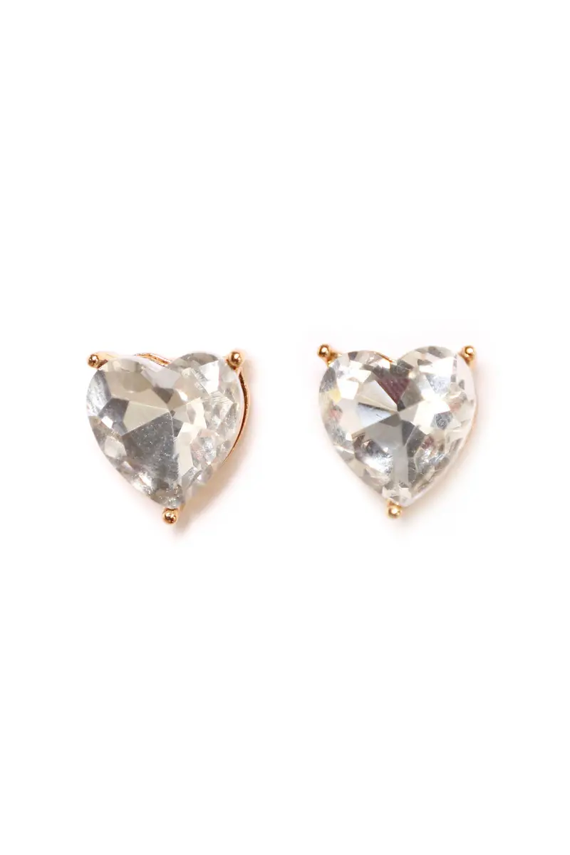 Timeless Clear Crystal Love Stud Earrings