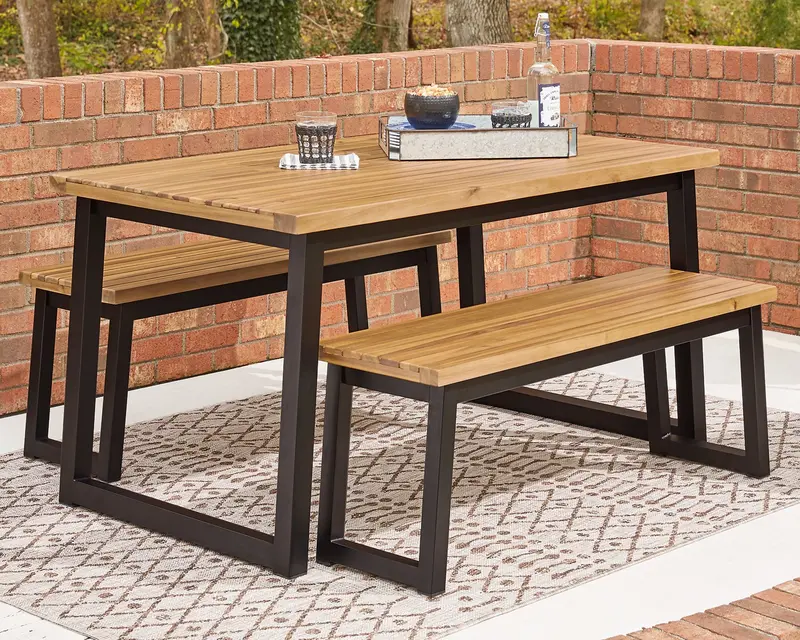 Town Wood Outdoor Dining Set – 3-Piece Table & Chairs