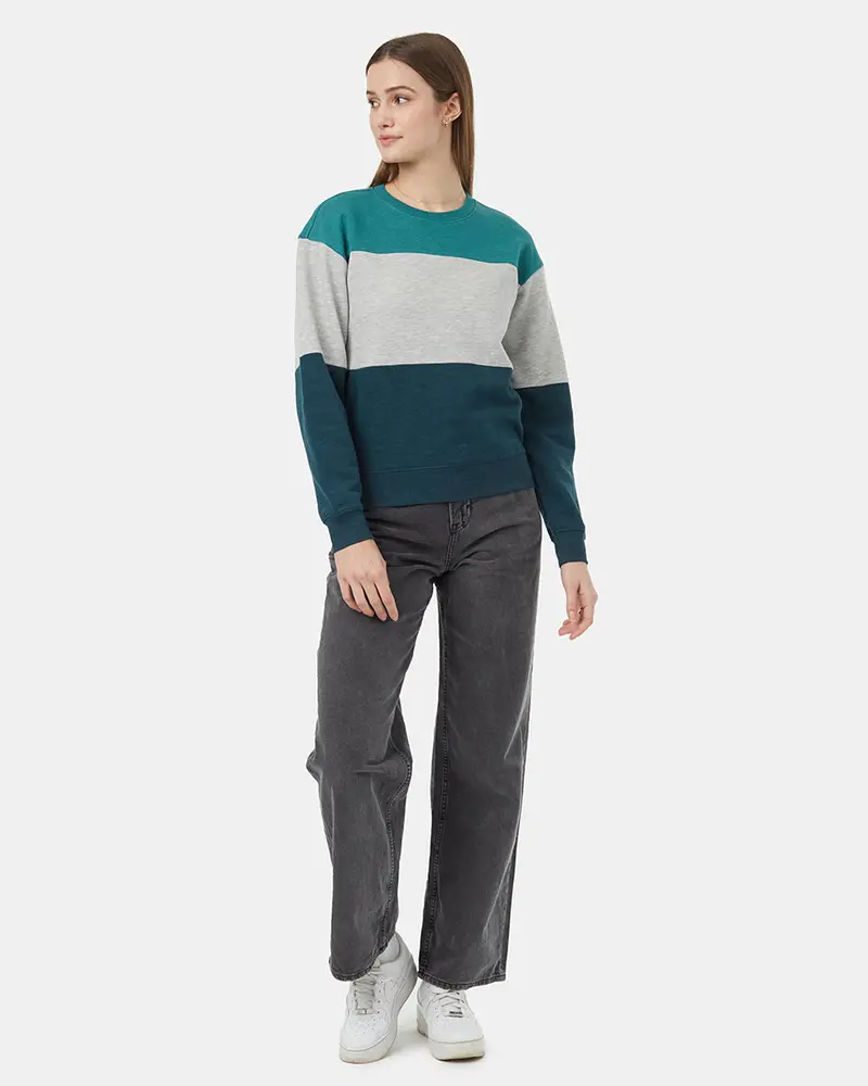 TreeFleece Blocked Colorblock Crewneck
