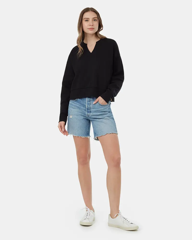 TreeFleece Notch-Neck Crewneck Sweatshirt