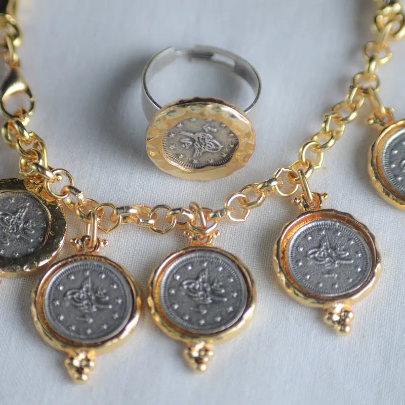 Turghra-Embossed Karrah Bangle Set
