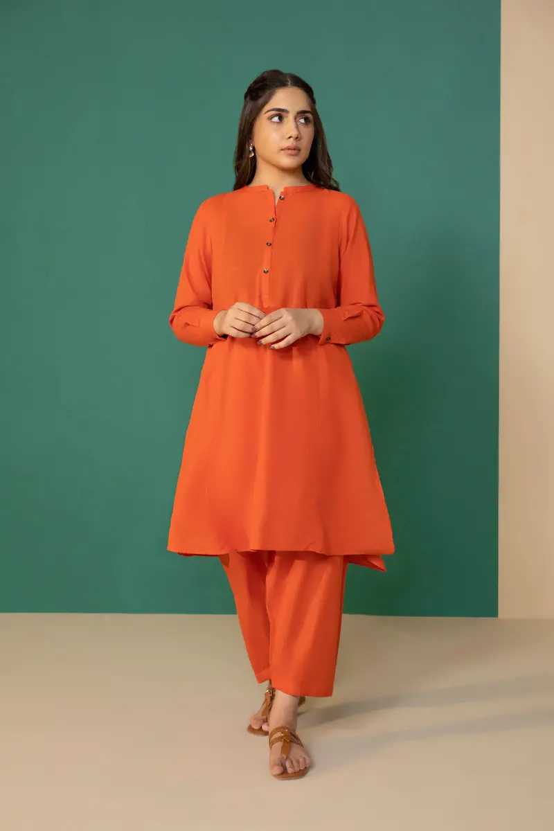 Two-Piece Solid Mélange Suit Ensemble