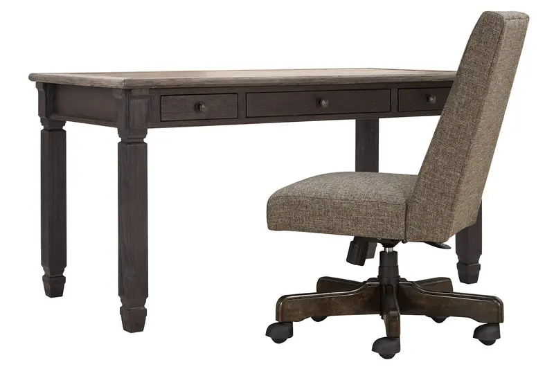 Tyler Creek Home Office Desk and Ergonomic Chair Set