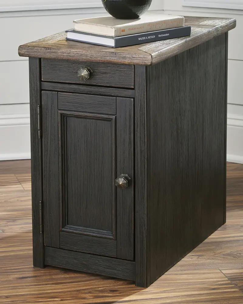 Tyler Creek Modern Chairside End Table with Built-in USB Charging Ports & AC Outlets