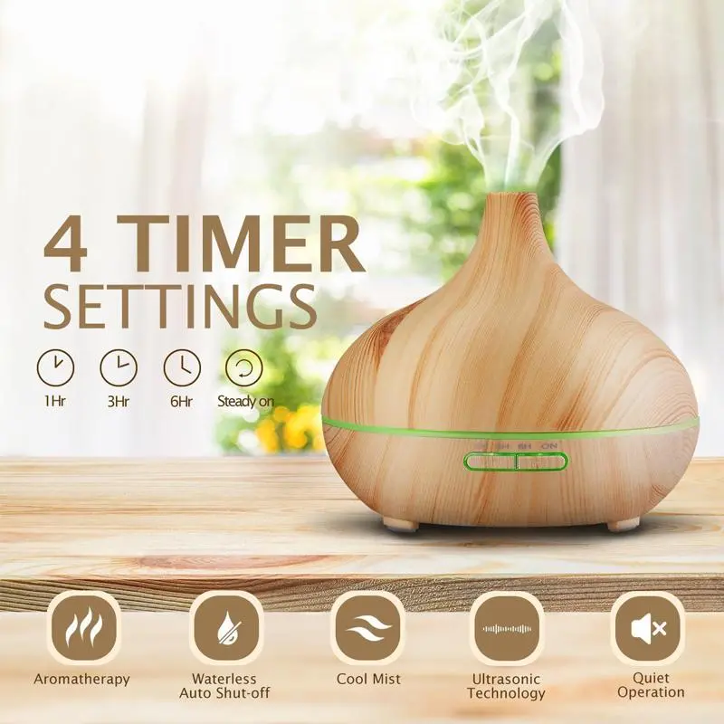 Ultrasonic Woodgrain Essential Oil Diffuser