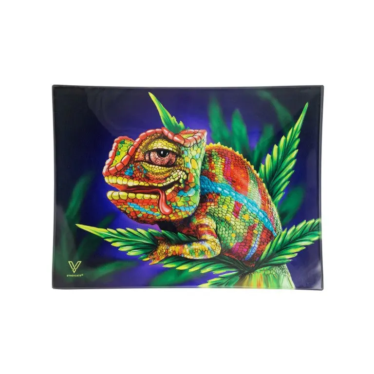 V-Syndicate Cloud 9 Stoned Chameleon Glass Rolling Tray