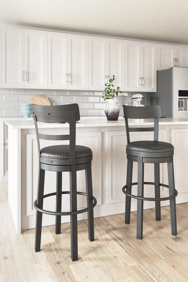 Valebeck Adjustable Bar Height Stool with Footrest