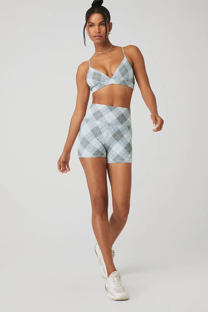 Vapor Argyle Splendor Bra and High-Waist Short Set in Gravel/Titanium