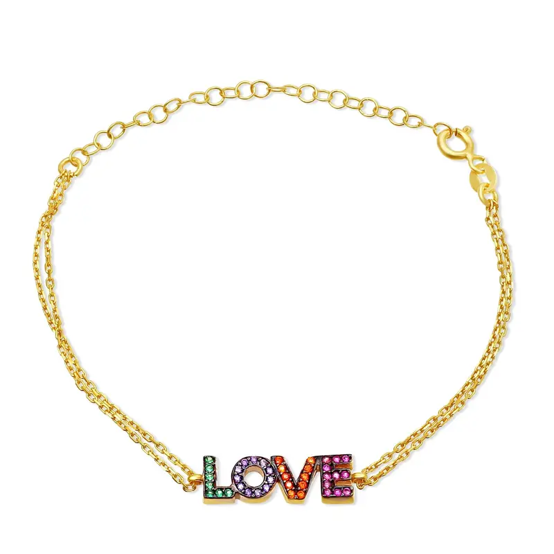 Vibrant Stone Love Letter Bracelet with Playful Color Palette