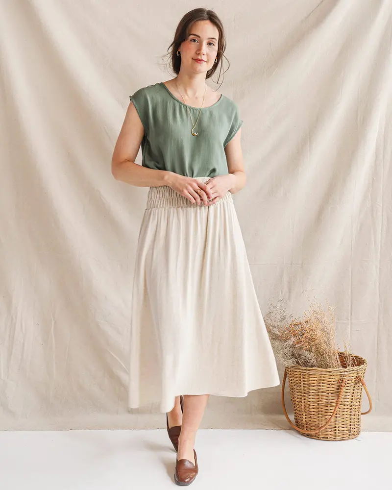 Villefranche High-Waisted Midi Skirt